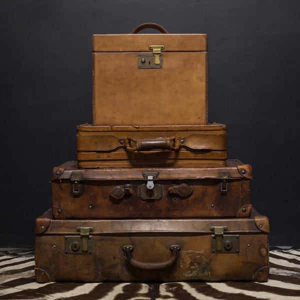 Antique Luggage with Original Travel Stickers c.1900-1930