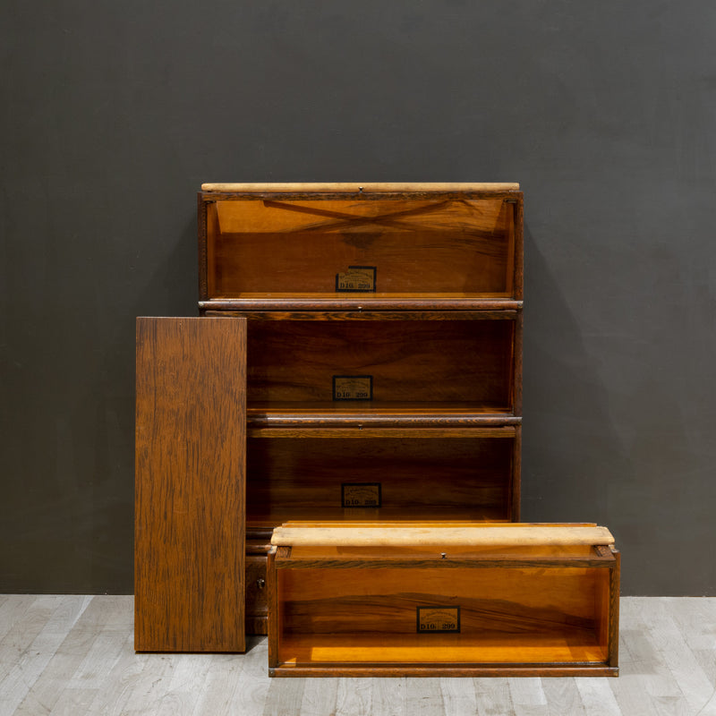Early 20th c. Globe-Wernicke 4 Stack Lawyer's Bookcase with Rare Bottom Drawer c.1910