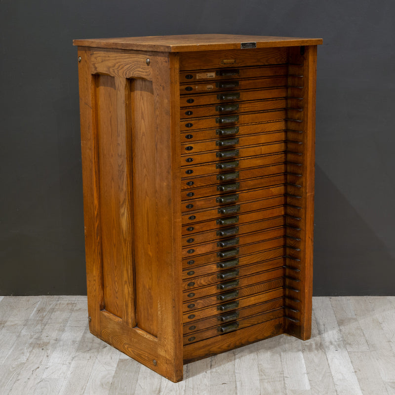 Antique Hamilton Industrial Typesetter's 24 Drawer Cabinet c.1926