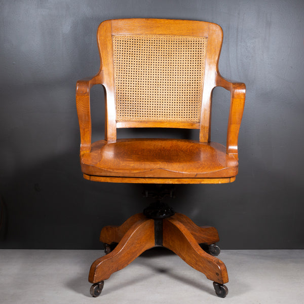 Antique Adjustable Milwaukee Chair Company Swivel Desk Chair c