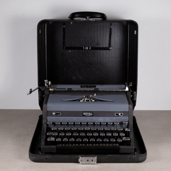 Royal Quiet DeLuxe Two Tone Typewriter and Case c.1948
