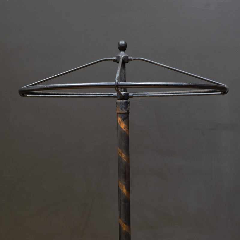 Early 20th c. Cast Iron Coat/Garment Rounder Rolling Rack c.1910