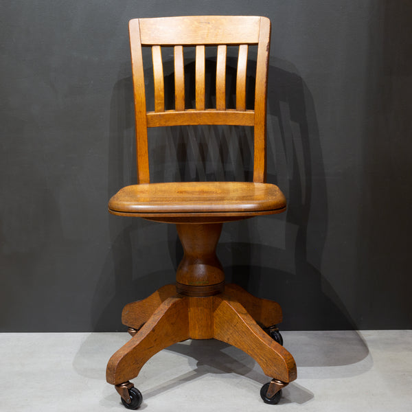 Antique Milwaukee Chair Company Swivel Typset Office Chair c.1920