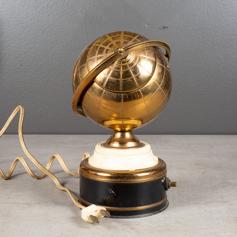 Mid-century Brass Globe Cigarette Holder with LIght c.1960