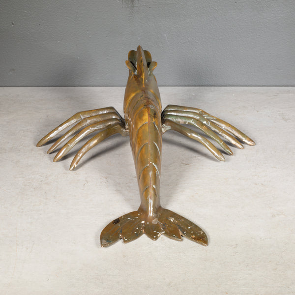 Mid-century Solid Brass Prawn c.1960 | S16 Home