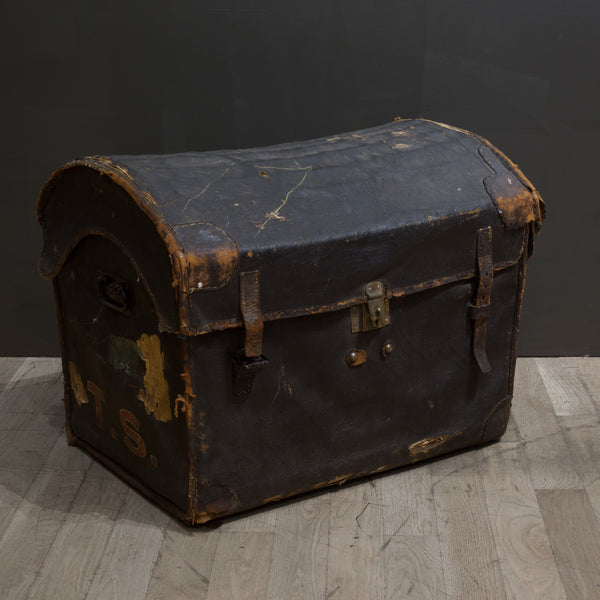 Antiques Atlas - 19th Century French Canvas Dome Top Travel Trunk