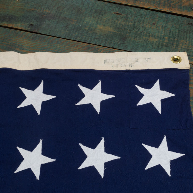 Early 20th c. Monumental "Valley Forge" American Flag with 48 Stars c.1940-1950