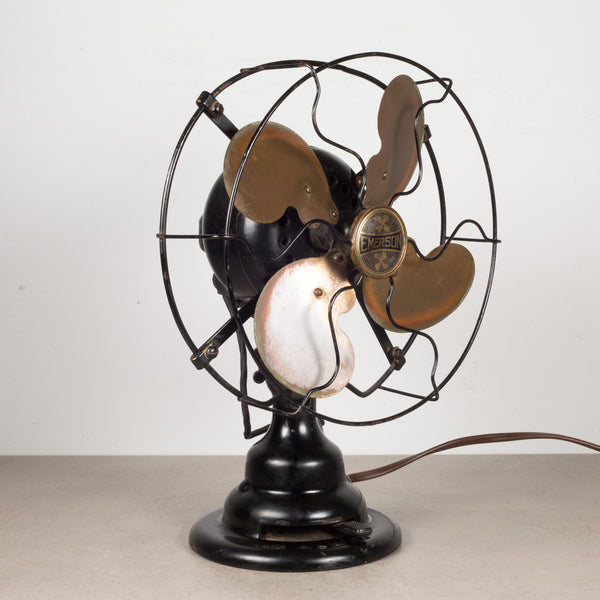 Vintage Cast Iron and Brass Emerson Electric Oscillating Fan c.1930