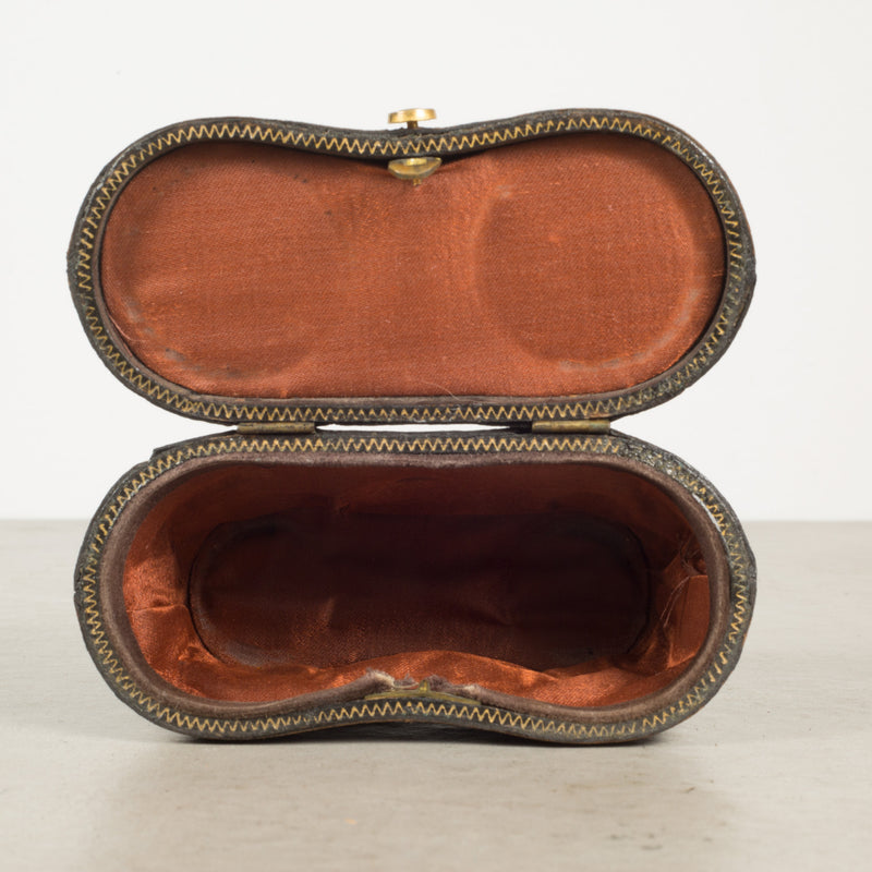 19th c. Leather Wrapped Opera Binoculars with Bee Stamp Case c.1880