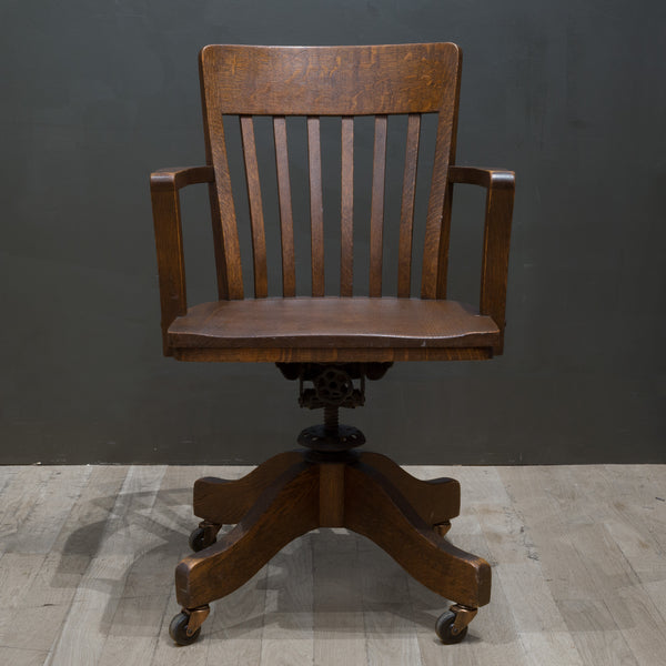 Antique Swivel Oak Desk Chair S16 Home