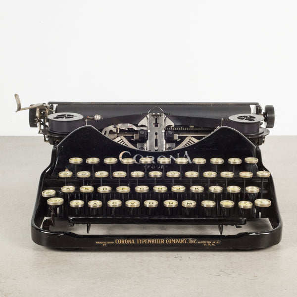 Antique Art Deco Refurbished Corona Portable Typewriter c.1930