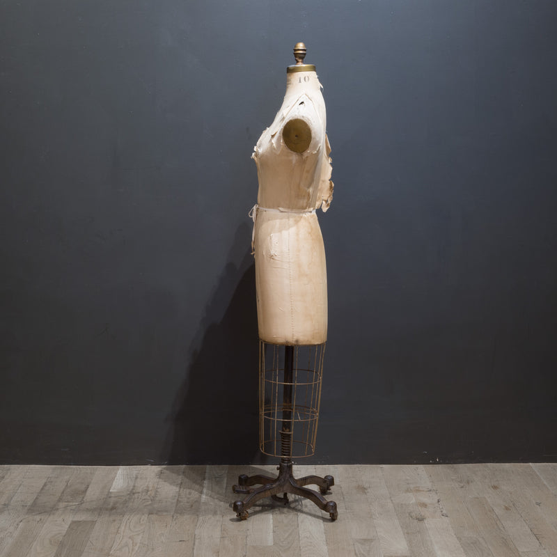 Distressed Bauman Dress Form Mannequin c.1940