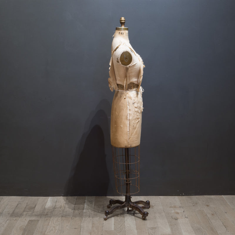 Distressed Bauman Dress Form Mannequin c.1940