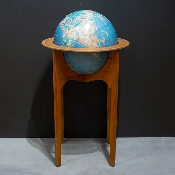 Mid-century Denoyer-Geppert Globe on Tall Wooden Stand by c.1960