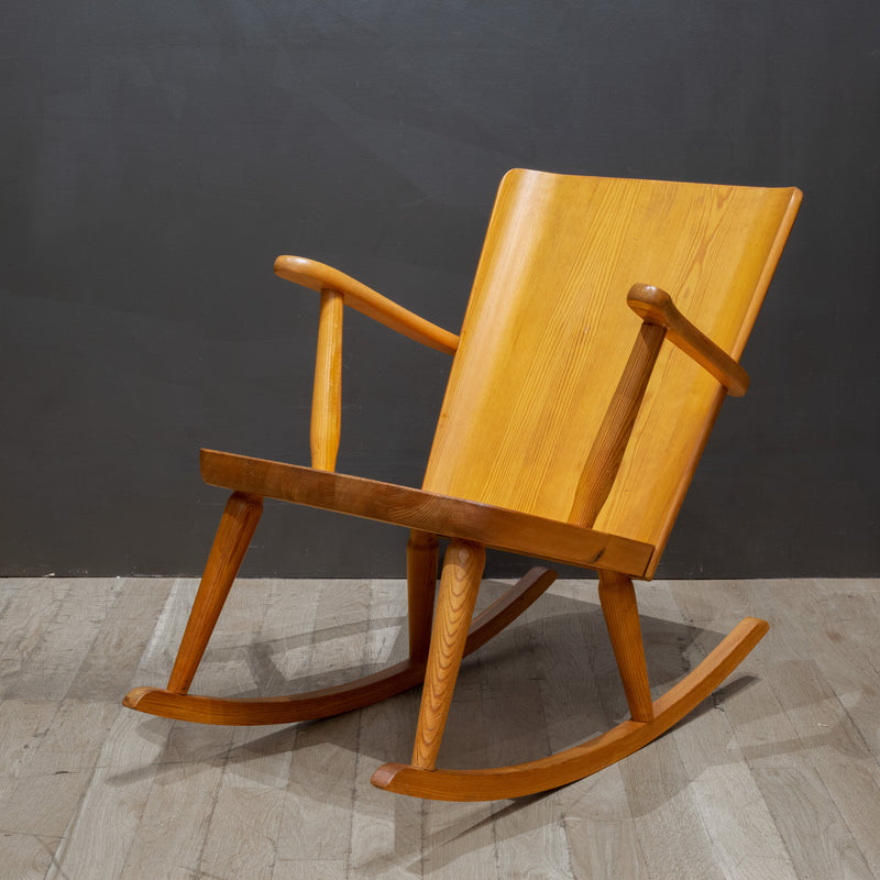 Nordic Pine Rocking Chair by Göran Malmval for Svensk Fur, Sweden c.1950