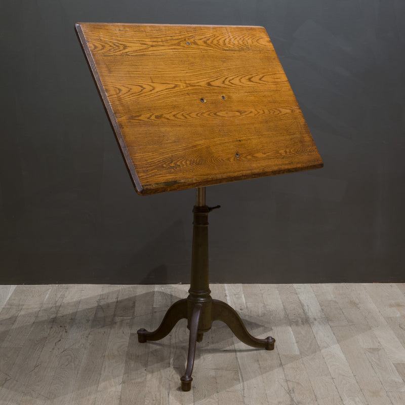 Antique Cast Iron and Wood Drafting Table c.1900