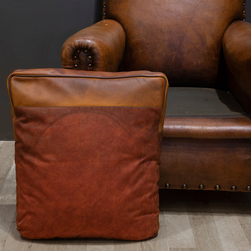 Pair of French Leather Club Chairs c.1930