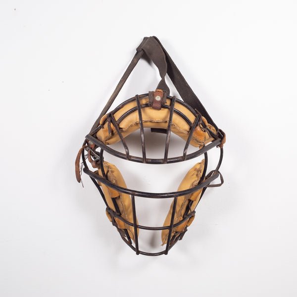 Masque De Receveur Baseball Ancien Pro Nine - Bleu - État D'usage