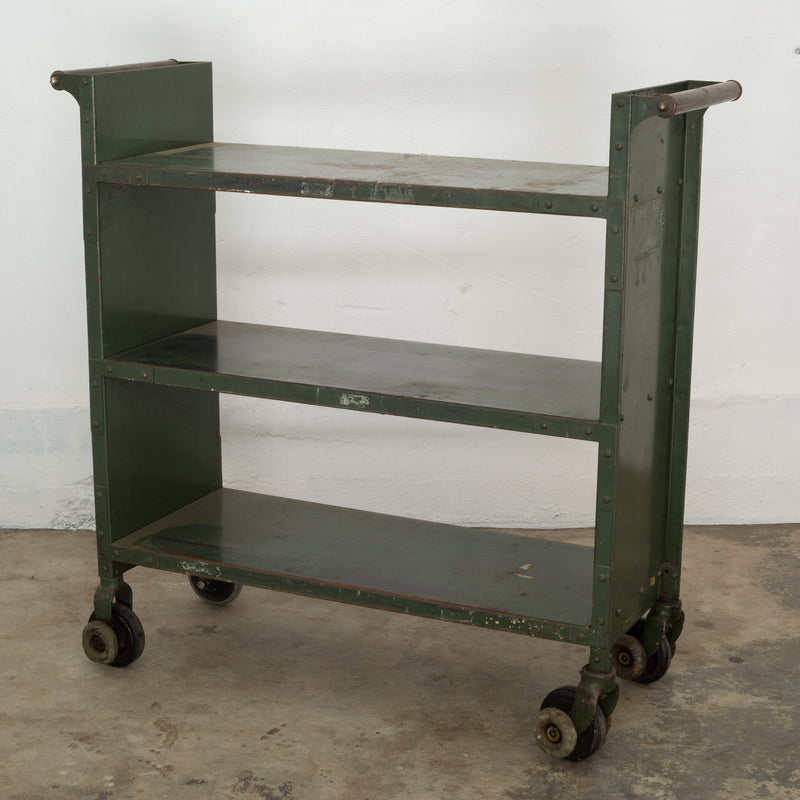 Early 20th c. Industrial Rolling Library Cart c.1900-1930