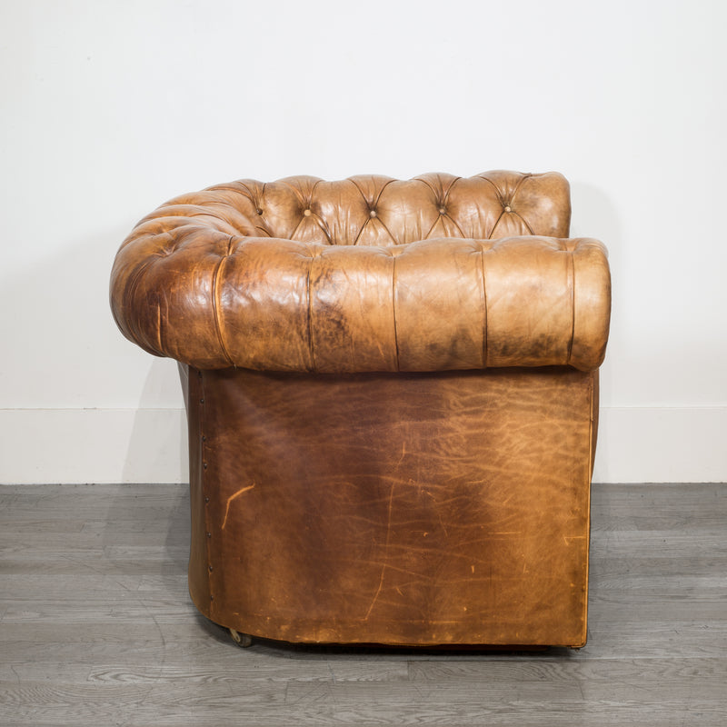 Mid-century Tufted Leather Chesterfield Club Chair c.1950-1970