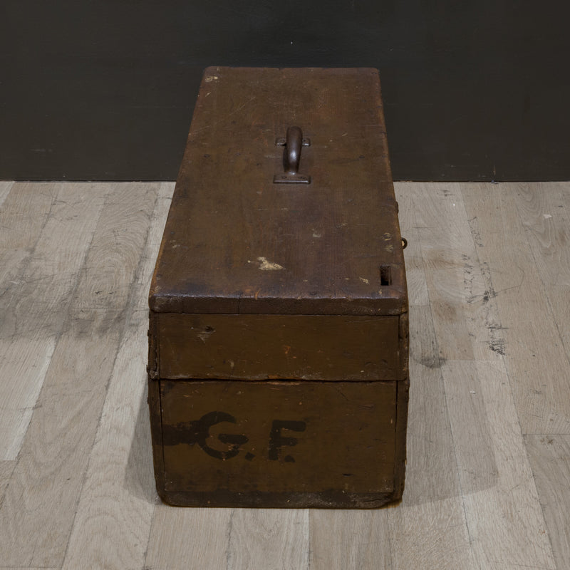 Large Handmade Wooden Tool Box c.1940