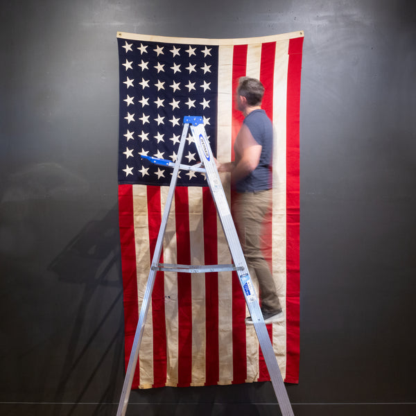 Early 20th c. Monumental American Flag with 48 Stars c.1940-1950