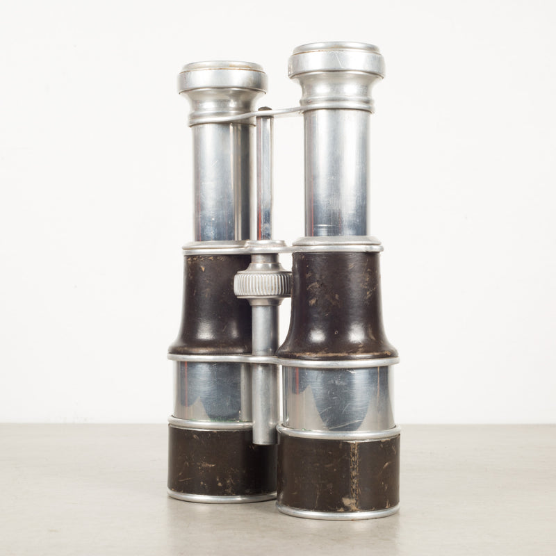 Early 20th c. Aluminum Expandable French Field Binoculars with Compass c.1940