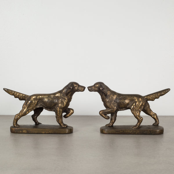Bronze-Plated Pointer Dog Bookends, c.1940