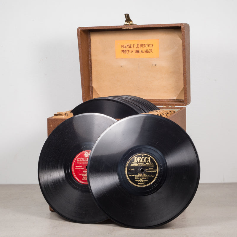 Collection of Vintage Records in Case c.1940-1950