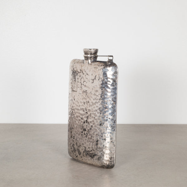 Patinated Apollo Silver Co. Hammered Flask c. 1920