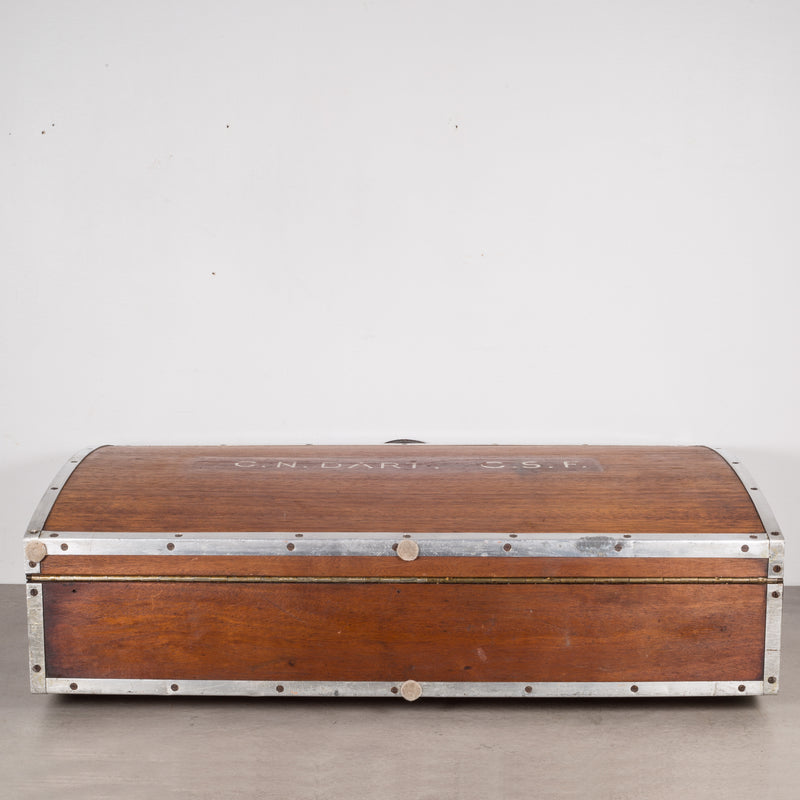 Wooden Suitcase with Leather Handle c.1940