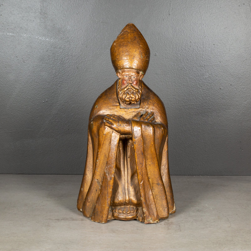 17th c. Carved French Bishop Bust