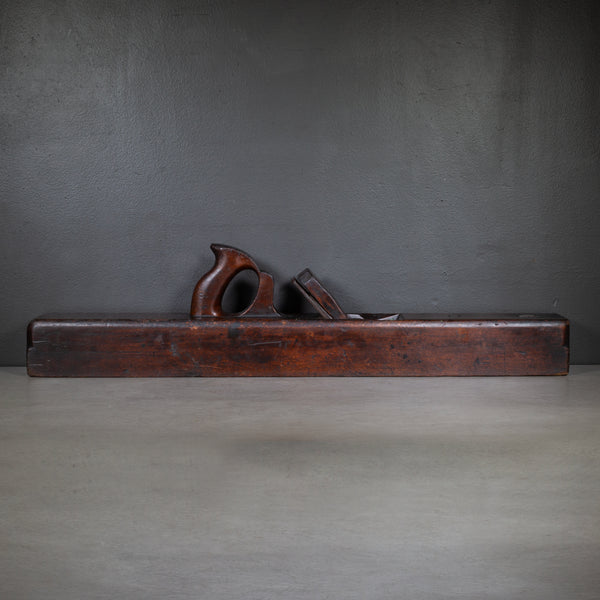 Large 18th c. Monogrammed Cherry Wood Jointer Plane