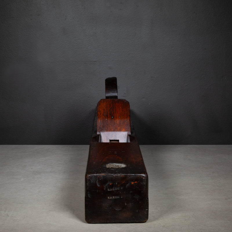 Large 18th c. Monogrammed Cherry Wood Jointer Plane