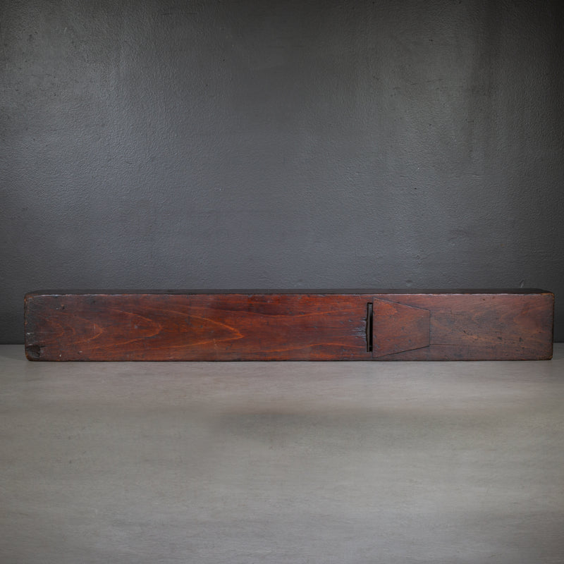 Large 18th c. Monogrammed Cherry Wood Jointer Plane