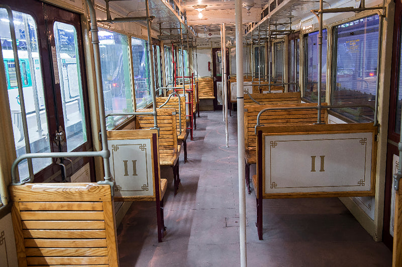 Early 20th c. Pair of Tall Second Class Paris Metro Seats c.1908