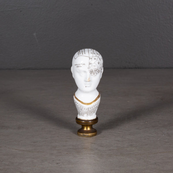 Early 19th c. Porcelain Phrenology Stamp/Pipe Stamper c.1820