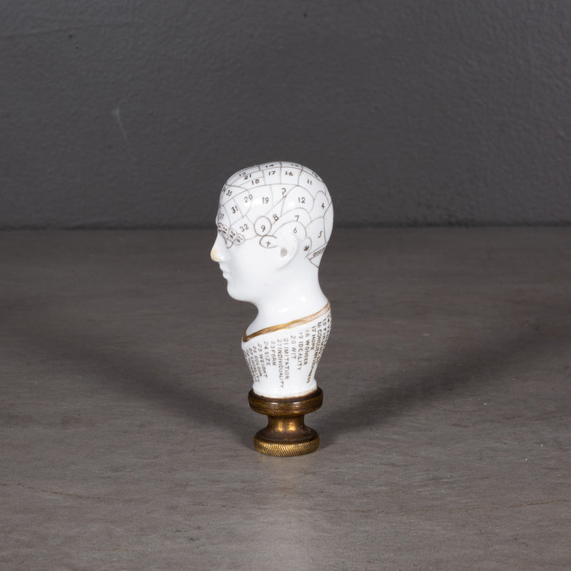 Early 19th c. Porcelain Phrenology Stamp/Pipe Stamper c.1820