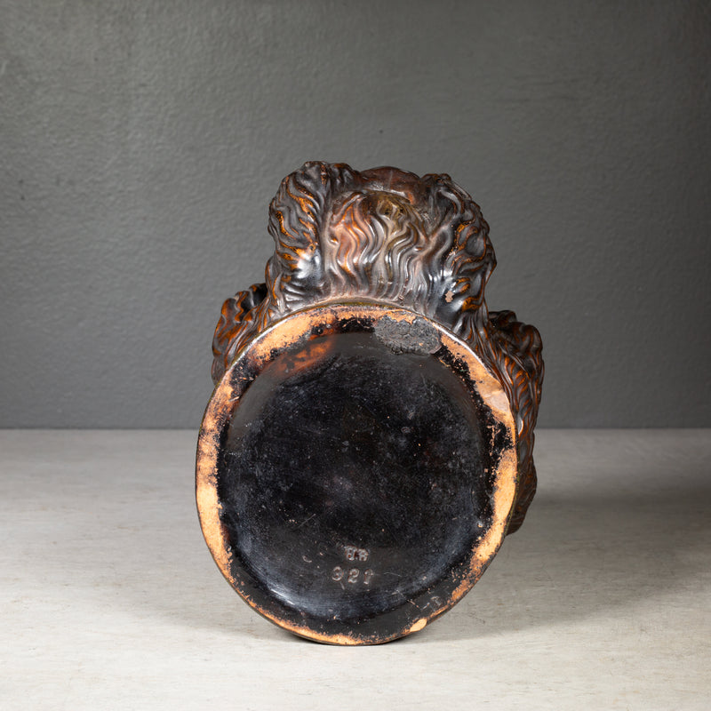 Late 19th c. Bernard Bloch Terracotta Dog Head Tobacco Jar c.1890