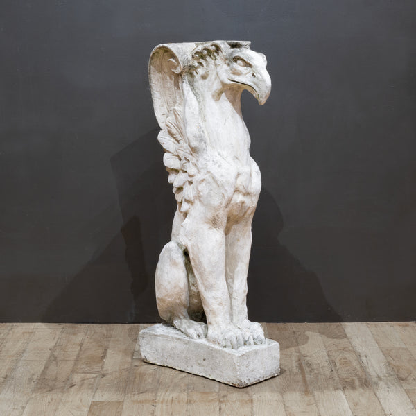 Late 19th c. Cast Stone Griffin Sculpture c.1899