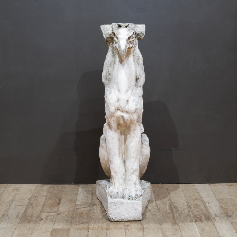 Late 19th c. Cast Stone Griffin Sculpture c.1899