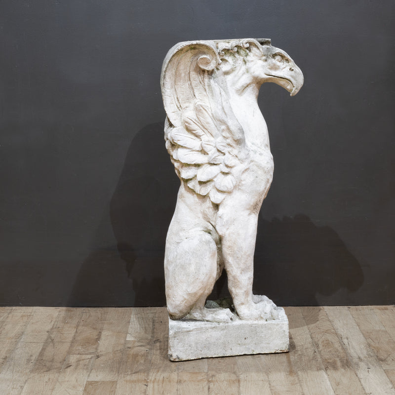 Late 19th c. Cast Stone Griffin Sculpture c.1899