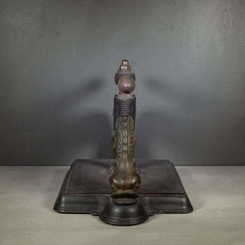 19th c. Cast Iron Sea Serpents Book Press c.1890