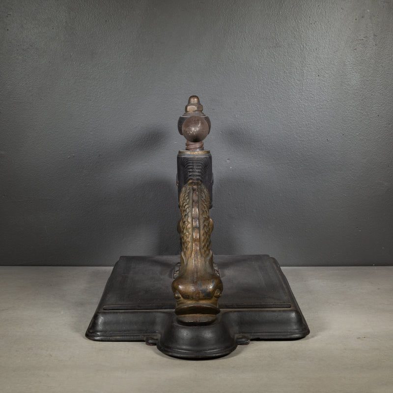 19th c. Cast Iron Sea Serpents Book Press c.1890