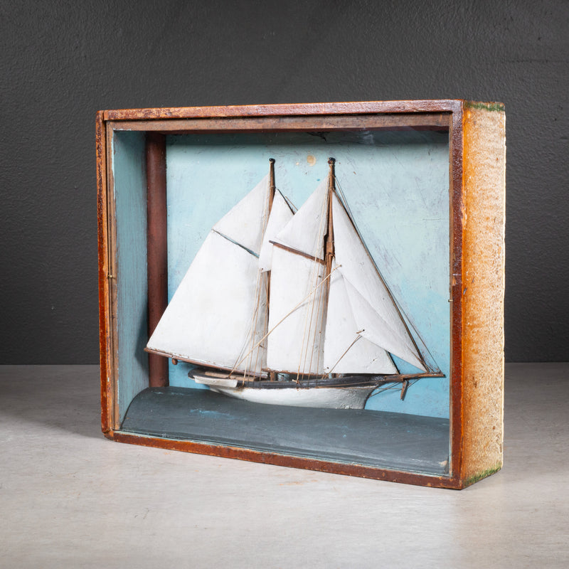 19th c. Hand Crafted Nautical Ship Diorama c.1869