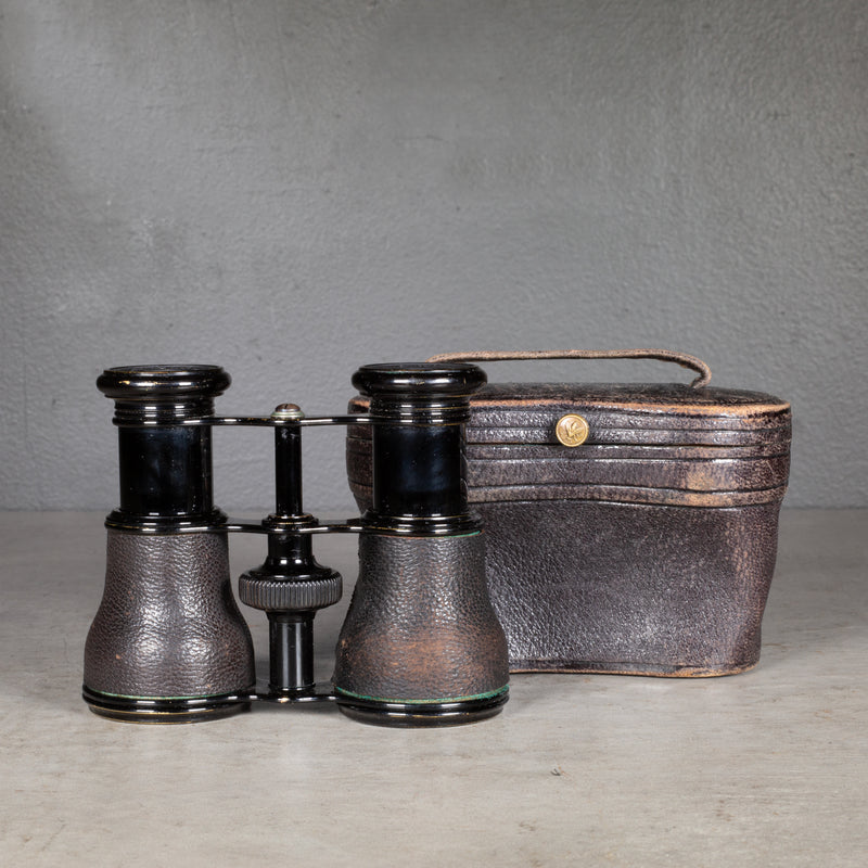 19th c. Leather LeMaire Fabt Paris Binoculars and Case c.1890