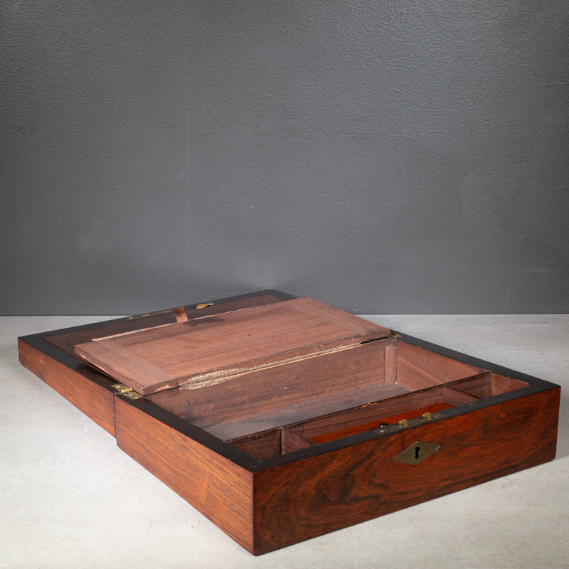 19th c. Mahogany Campaign Writing Lap Desk c.1800s