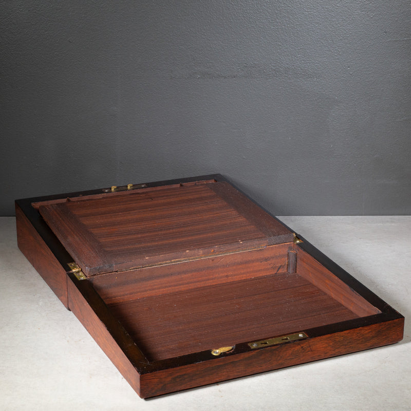 19th c. Mahogany Campaign Writing Lap Desk c.1800s