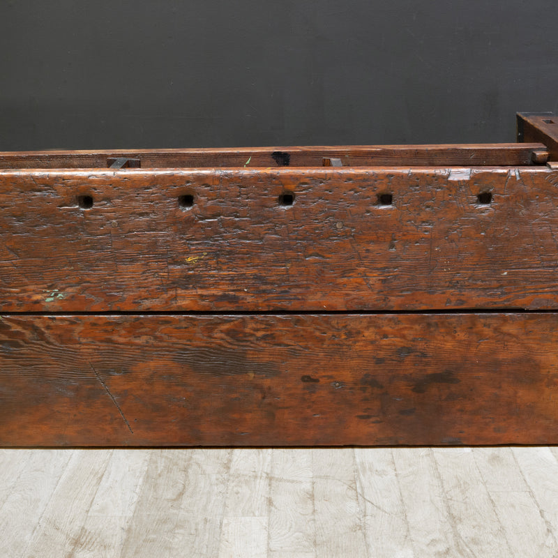 19th c. Monumental American Carpenter's Workbench with Two Drawers c.1850-1890