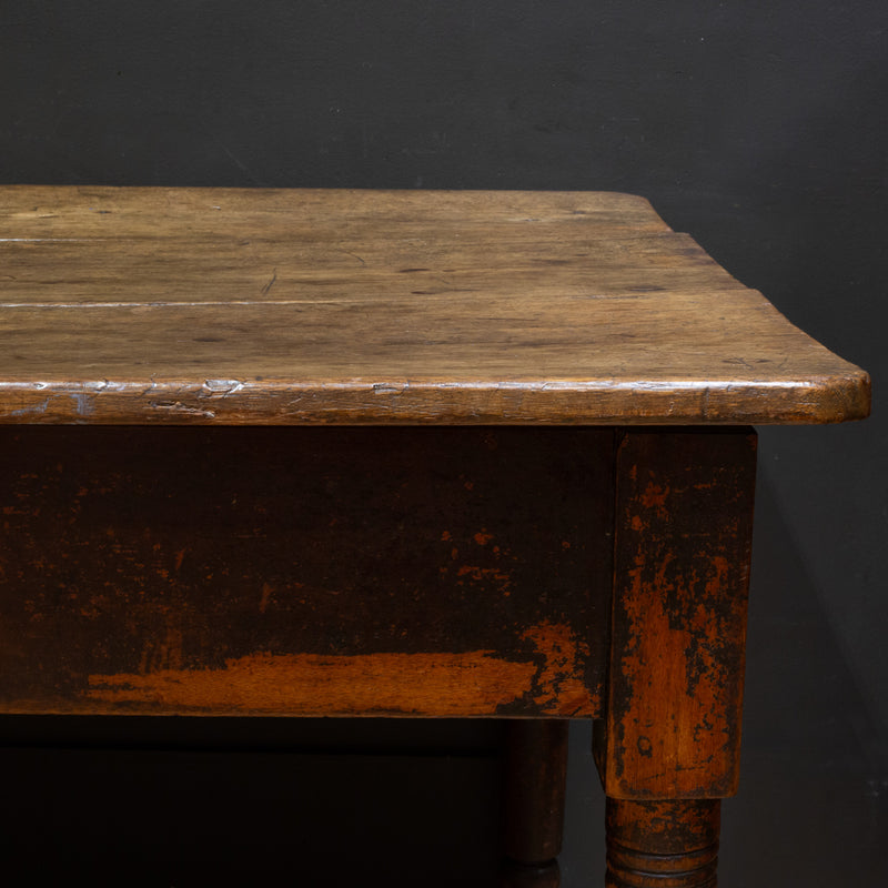 19th c. Rustic Farmhouse Table with Large Drawer c.1820-1880